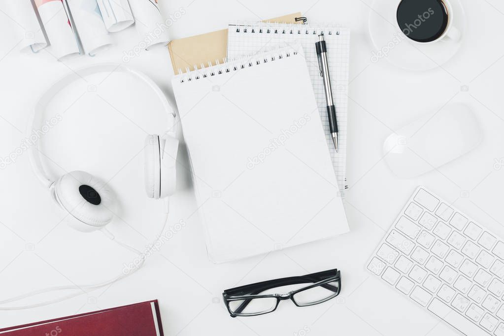 Contemporary white table with clean phone