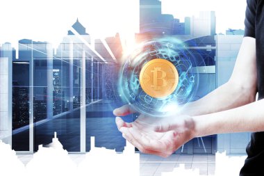 Cryptocurrency ve e-e-ticaret kavramı 