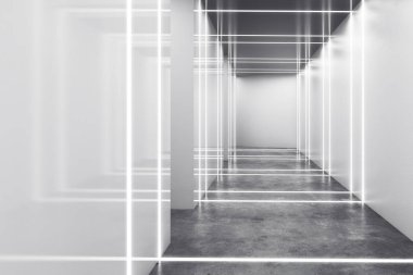 Soyut beyaz fütüristik iç