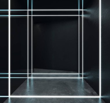 Yaratıcı siyah fütüristik iç