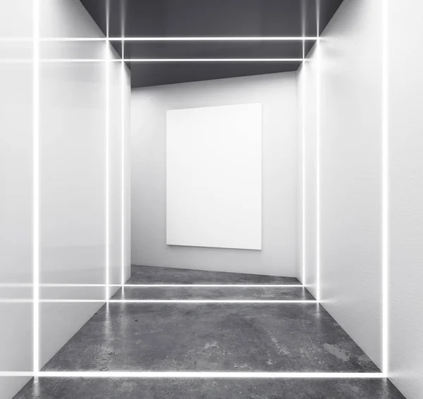 Interior blanco abstracto con cartel vacío —  Fotos de Stock