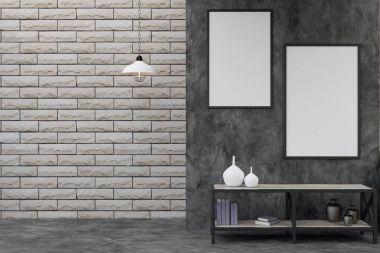 Boş reklam panoları ile modern oda