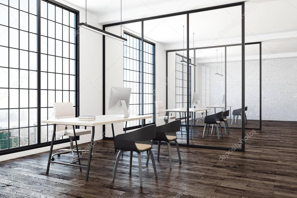 Contemporary coworking office interior 