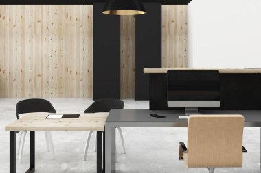 Çağdaş ofis iç. İşgal ve tasarım kavramı. 3D render 