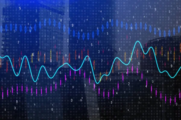 Kreative Devisendiagramm Hintergrund Investitions Und Handelskonzept Doppelbelastung — Stockfoto