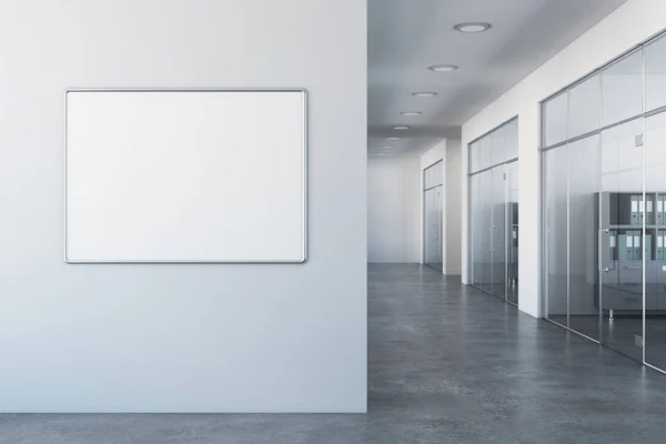 White office with empty banner — Stock Photo, Image