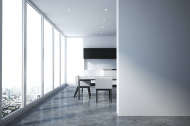 Modern mutfak iç boş duvar ile