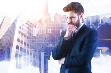 Dalgın işadamı ile iş hologram