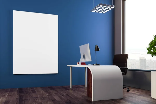 Modern office with empty banner — Stock Photo, Image