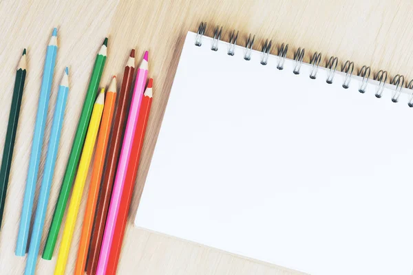 Pencils and notepad — Stock Photo, Image