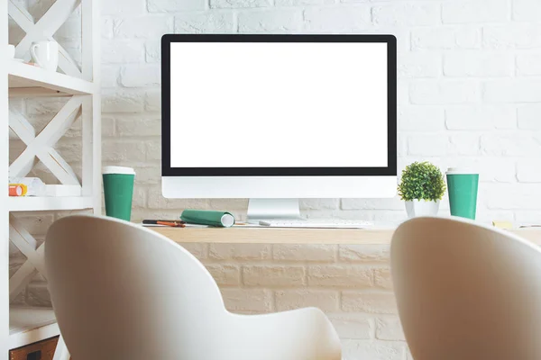 Blank computer monitor