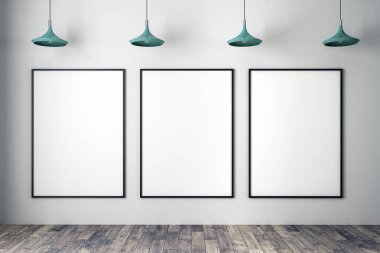 Boş afiş ile beton duvar