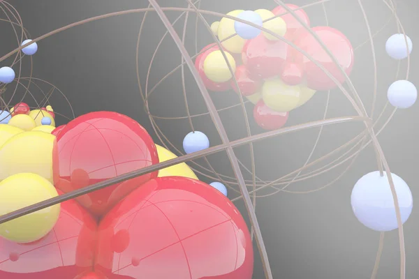 Verschwommene Atomstruktur — Stockfoto