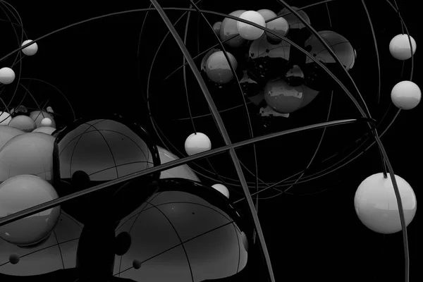 Чёрные обои для атома — стоковое фото