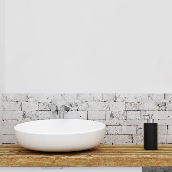 Sink in white bathroom — Stock Photo, Image