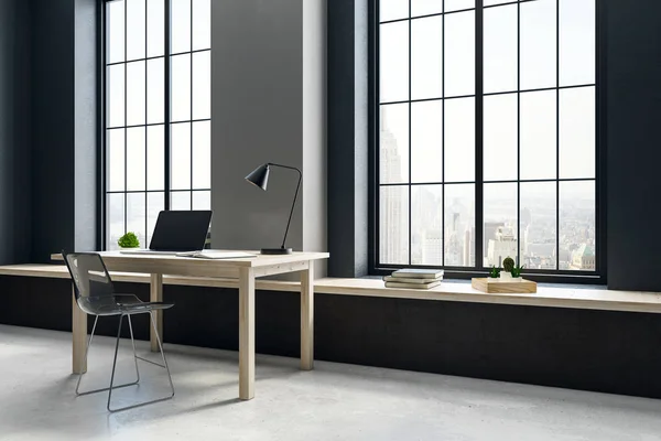 Arbetsplatsen i minimalistisk interiör — Stockfoto