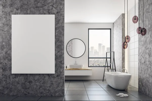 Kortárs fürdőszoba üres billboard — Stock Fotó
