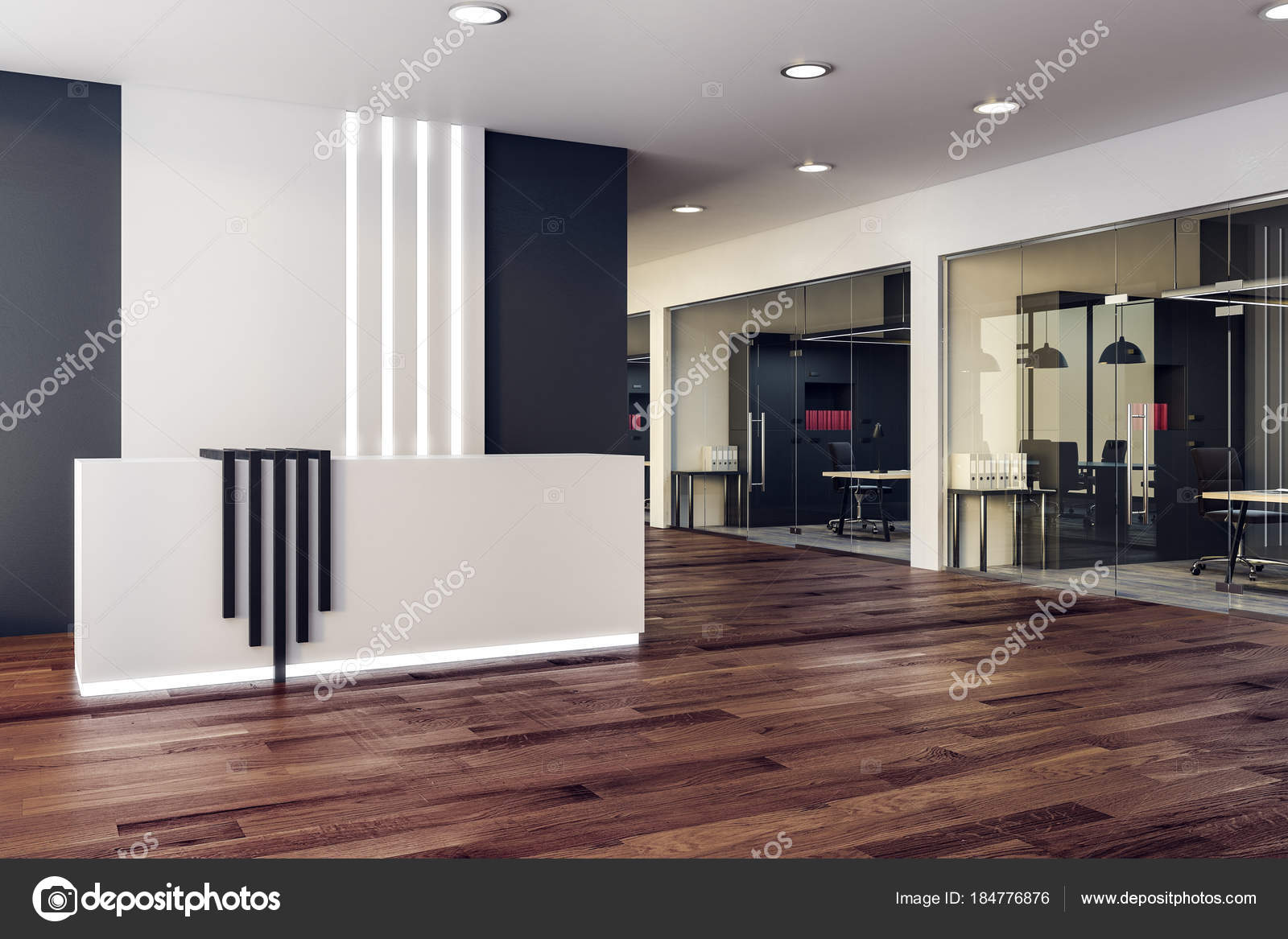 Contemporary Reception Desk Stock Photo Peshkova 184776876 Contemporary Reception Desk With Copy Space In Office Interior 3d Rendering Photo By Peshkova
