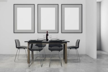 Posterler ile yemek alanı