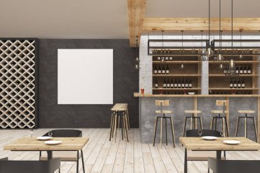 Boş afiş ile modern bar
