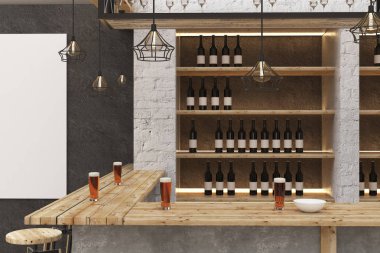 Boş afiş ile modern bar