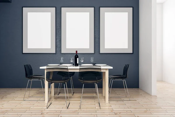 Dining area with banners — Stock Photo, Image