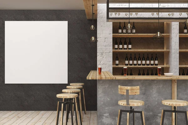 Moderne bar met lege poster — Stockfoto