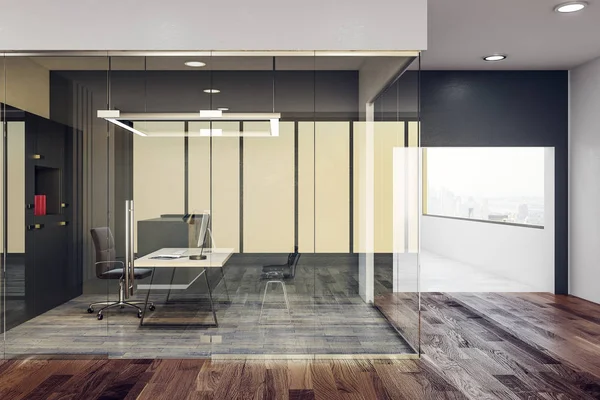 Elegante interno ufficio in vetro — Foto Stock