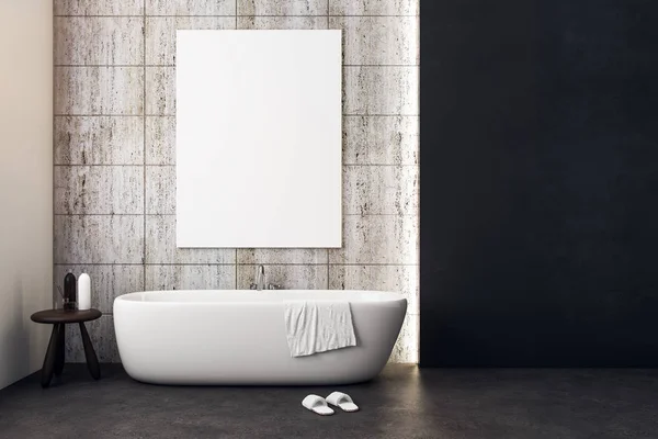 Ванная комната класса люкс с пустым плакатом — стоковое фото