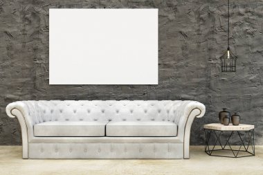 Modern oturma odası ile boş bayrak 