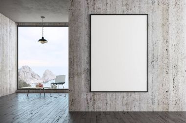 Modern oturma odası boş posteri ile