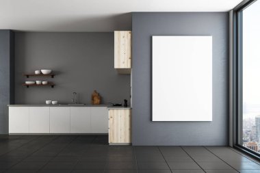 Lüks mutfak ile boş bayrak 