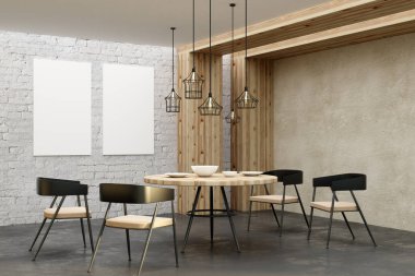 Çatı katında salon boş posteri ile 