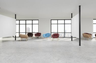 Boş billboard ile modern iç 