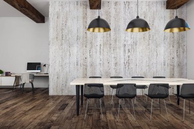 Modern ahşap toplantı odası