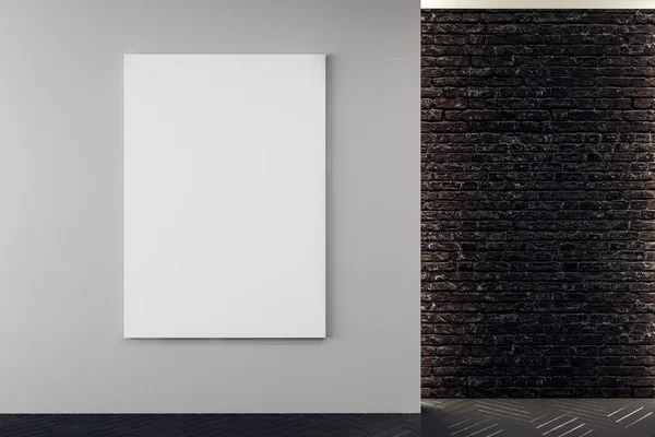 Cartel de pared con blanco en el interior contemporáneo — Foto de Stock