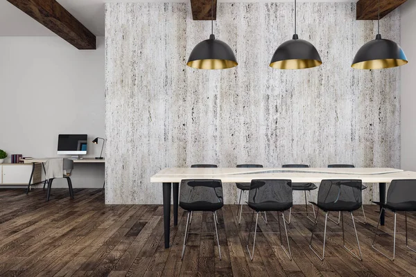 Modern wooden boardroom — Stock Photo, Image
