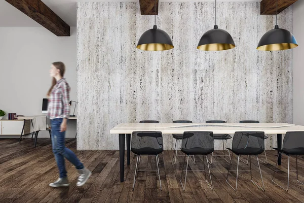 Female in modern meeting room — Stock Photo, Image