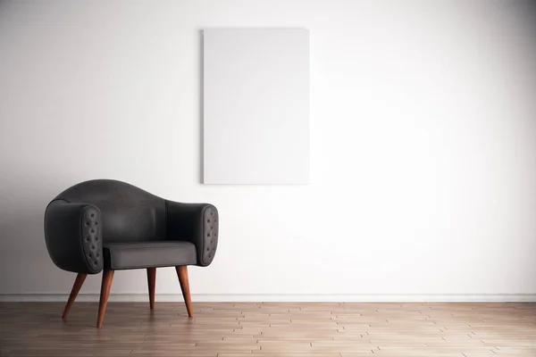 Σύγχρονο σαλόνι με άδειο πανό — Φωτογραφία Αρχείου