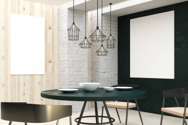 Çatı katında salon boş afiş