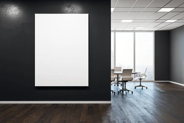 Contemporary meeting room with empty poster — Stock Photo, Image