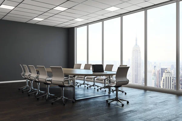 Clean conference room with city view — Stock Photo, Image