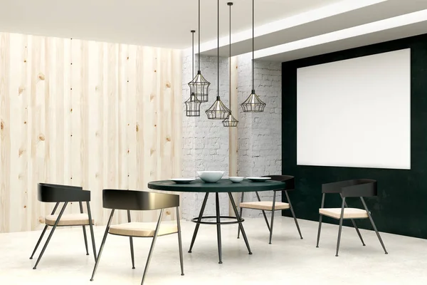 Designer-Wohnzimmer mit leerer Plakatwand — Stockfoto