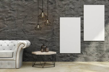 Modern oturma odası posteri ile 