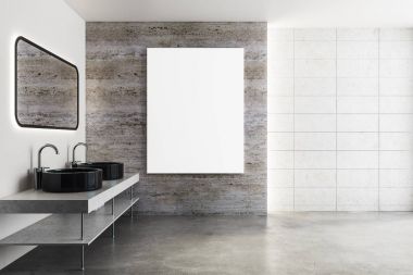 Posteri ile modern banyo 