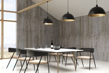 Modern çatı iç mobilya ile