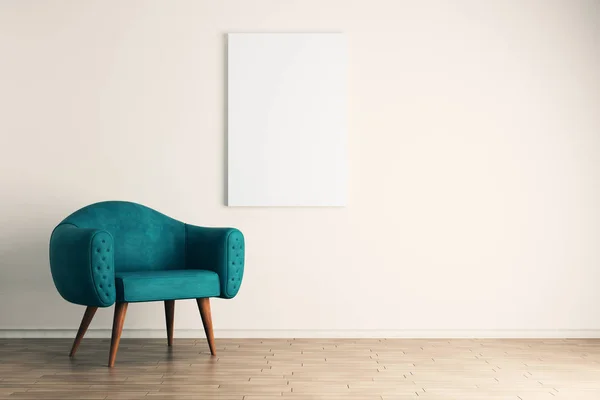 Contemporary living room with empty billboard — Stock Photo, Image