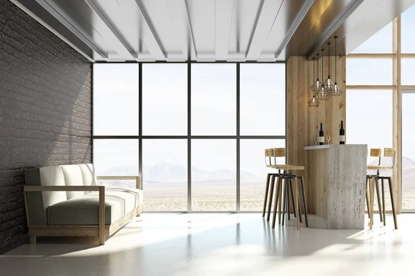 Loft-Interieur mit Möbeln — Stockfoto