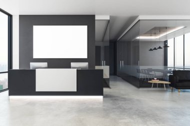 Boş posteri ile modern resepsiyonu 