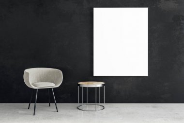 Boş posteri ile modern iç 